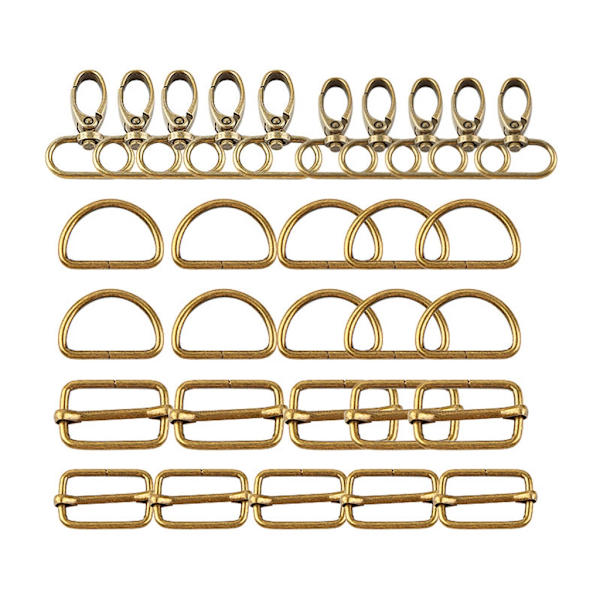 Drejelige kroge klolåse skydespænder D-ring metaltaske spænder Taske hardware tilbehør Drejelige snaps kroge Nøgler Kæde kroge