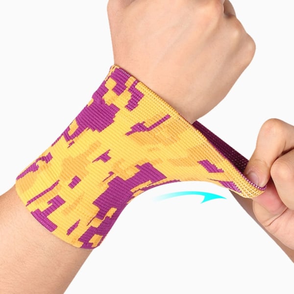 Handled Svettband Armband Wrap Bandage Handledsskydd Stöd handduksarmband Yellow purple
