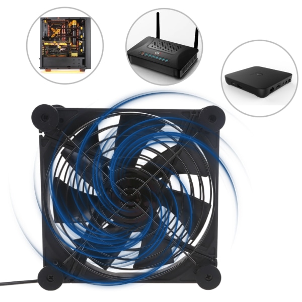 Kylfläkt med höga luftflöden för router Modemmottagare TV-box 5V USB -port Kylfläkt Hållbar och tyst routerkylfläkt null - 9025