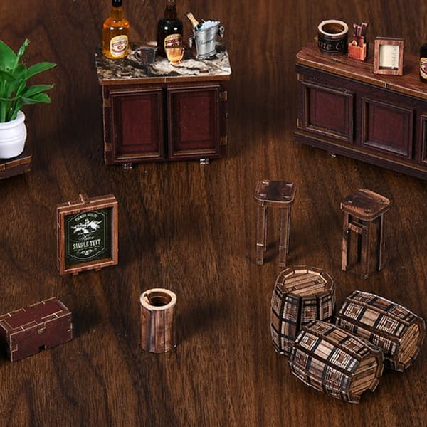 Klassisk Miniature Træhus Model Håndværkssæt Legetøj Til Voksne Børn Samlere