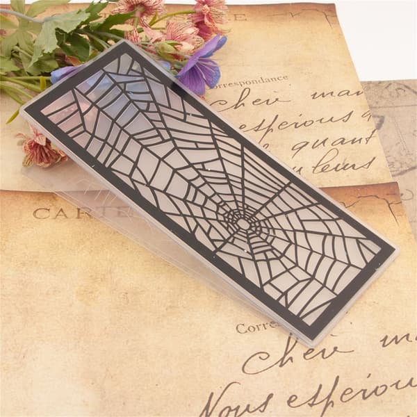 Prægefolder Halloween Spiderweb Prægeskabelon til lykønskningskort