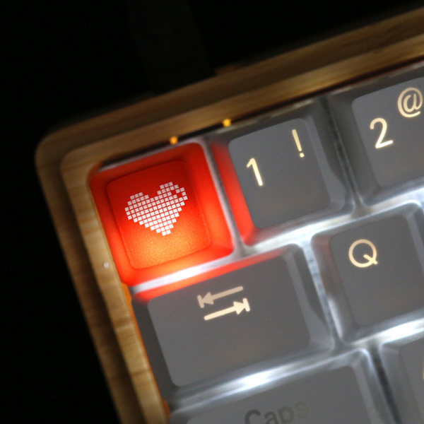 Mekaniskt tangentbord för Key Caps 1 för Key ABS Red Love Heart Pattern Keycap PC ENTER