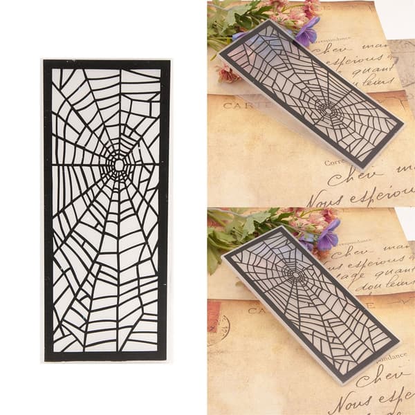 Prægefolder Halloween Spiderweb Prægeskabelon til lykønskningskort