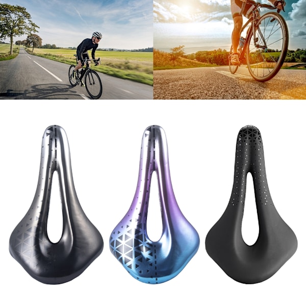 Cykelsadel i PU-läder, cykelsadel, cykelkudde för mountainbike Black
