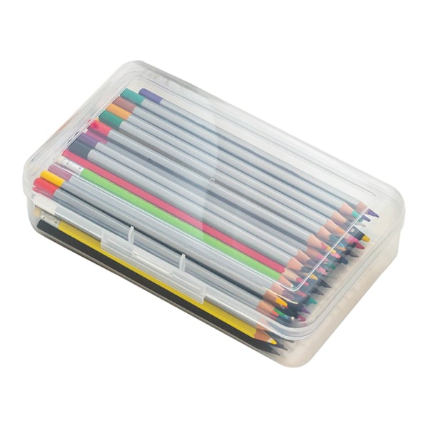 Penna med stor kapacitet för case Transparent plast Pennlåda Målning Pensel Förvaring Kontorsmaterial Förvaring Organiz