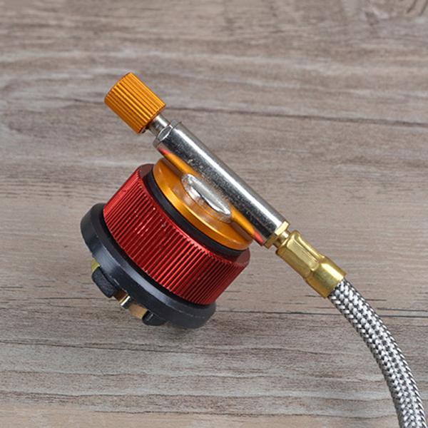 Adapter for gasskomfyr, slangekobling, automatisk avstengningsadapter, oppblåsbare deler Yellow