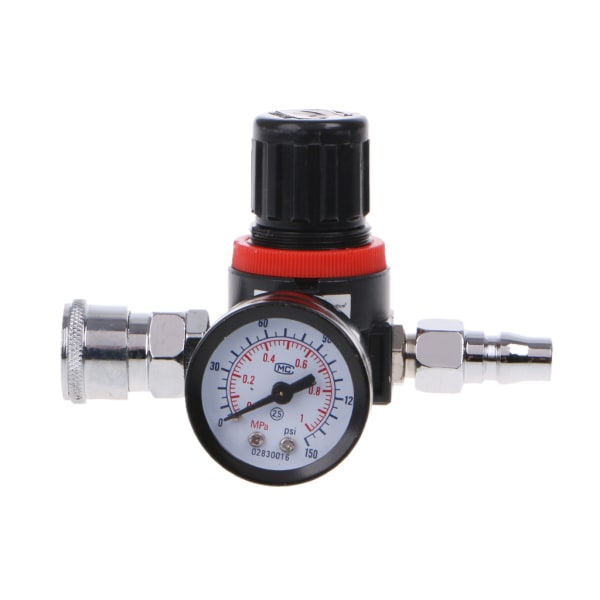 HVLP Spray Regulator Tryckmätare 1/4" Mini Inline Filter Separator Justerbar Tryckregulator Manometer