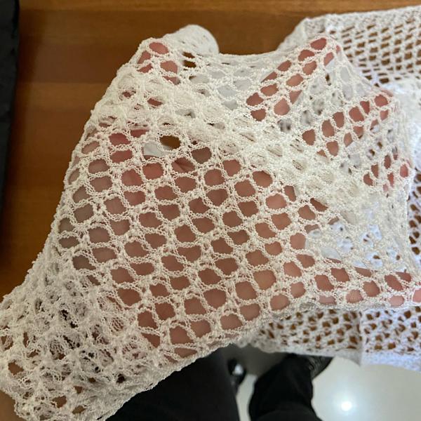 Kvinde Saronger Wrap Nederdel Hæklet Gennemsigtig Binde Side Strand Cover-Ups Badetøj White