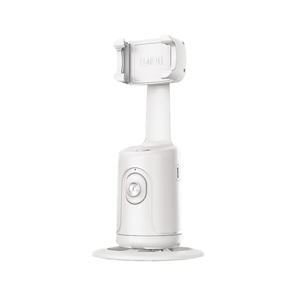 360 graders roterbar automatisk ansiktsspårning Telefonhållare Telefon Gimbal Smart Uppföljning Gestkontroll Fotografering Kamerafäste White - A
