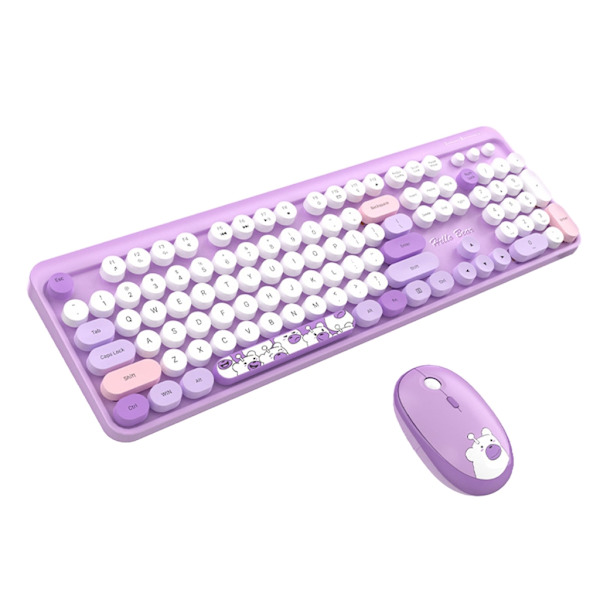 Hello Bear 2.4G trådlöst tangentbord sött med numeriska 104 tangenter Gaming Tangentbord Mus Set för bärbar dator Desktop PC Present