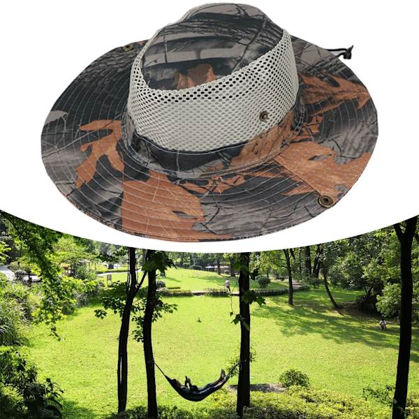 Camp Hat Solbeskyttelse Hat Brede Skygger Sol Hat Stor Hat med Halsstrop Green