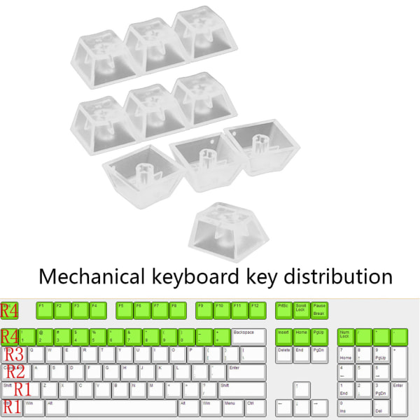 10 st ABS Nej Printed för Key Cap Mekaniskt tangentbord Transparent ABS Keycap R4