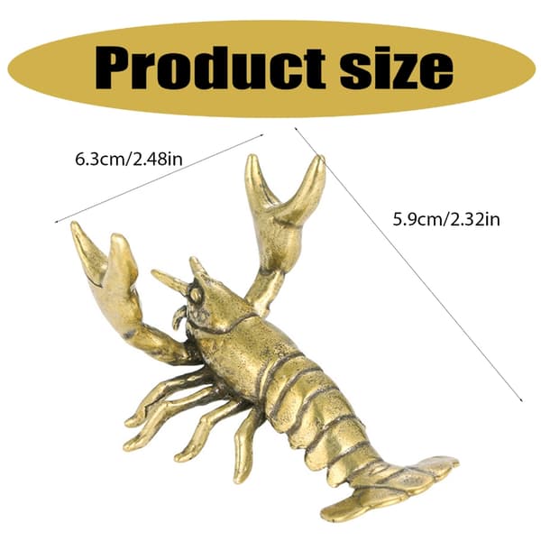 Retro Messing Små Hummer Ornament Solid Kobber Kreps Statue Figurer