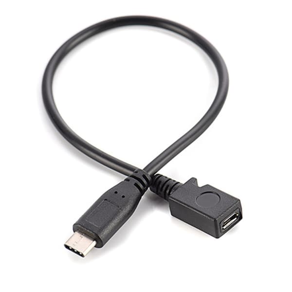 USB TypeC til Micro USB-kabel, UsbC han- til MicroUSB-hun-adapterkonverter til bærbare enheder Ladekabel