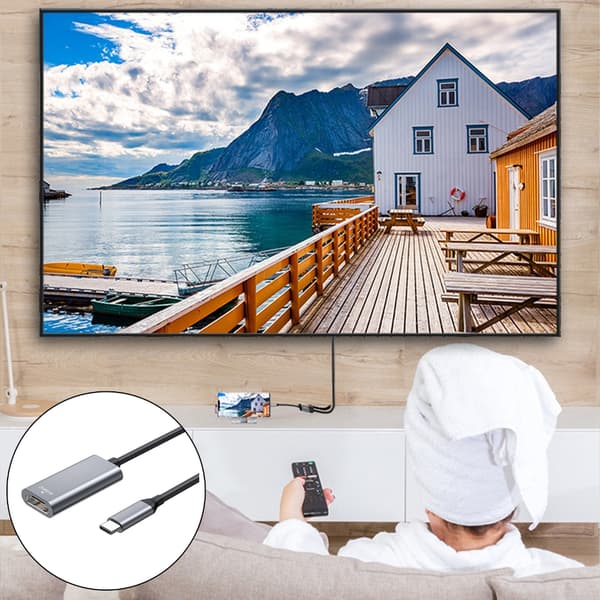 Type C til  Konverter Bærbar USB C til  4K Adapter Aluminium Adapter