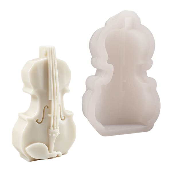 Multifunktionelle 3D violinformede silikone lysforme til håndlavet lys og sæbe
