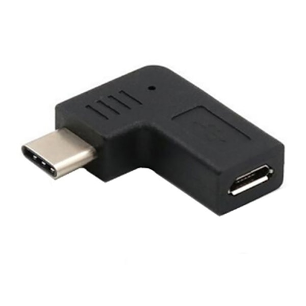 Bærbar 5-pin Micro USB til Type C Adapter 90 Degree Bend Data Transfer Converter