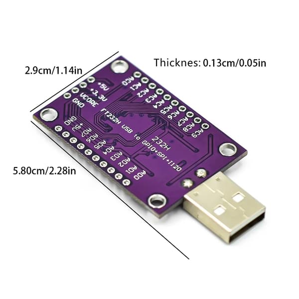 Universelt USB til I2C SPI Evalueringsværktøj USB til UART/FIFO SPI/I2C Modul