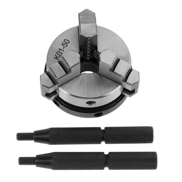 Mini 3-backars svarvchuck, K01-50 3-backars träbearbetningshandchuck