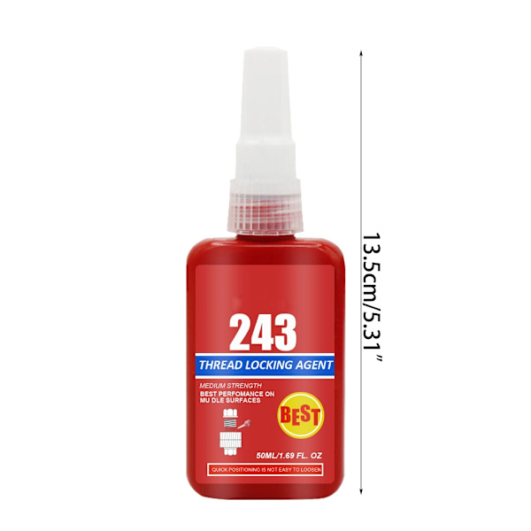 50ml trådlåsemiddel høj sejhed trådlåsende tætningsmiddel til gevind, null - 2 bottles
