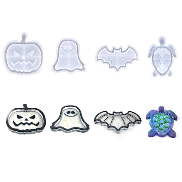 Frukt Vin kopp Skuff Form Halloween gresskar flaggermus Silikon Epoksy Harpiks Coaster Form Brukes til å lage agatstykker Coasters C