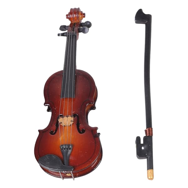 Miniature Violin Stand Model Dukkehus Tilbehør Rollespil Violin Legetøj