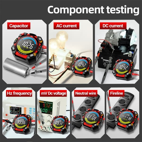 Digitalt multimeter voltmeter kontinuitet NCV-måler LCD-tester modstandstest