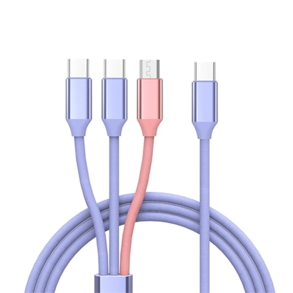 3 i 1 Type-C opladningskabel til flere enheder Hurtig og bekvem opladningsløsning 1 i 3 ud Type-C/Micro USB-ledning