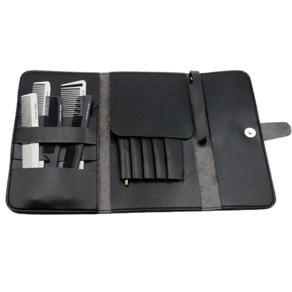 Vikbar hårsaxväska PU Läder Sax Pack Barber Frisör Tool Pouc