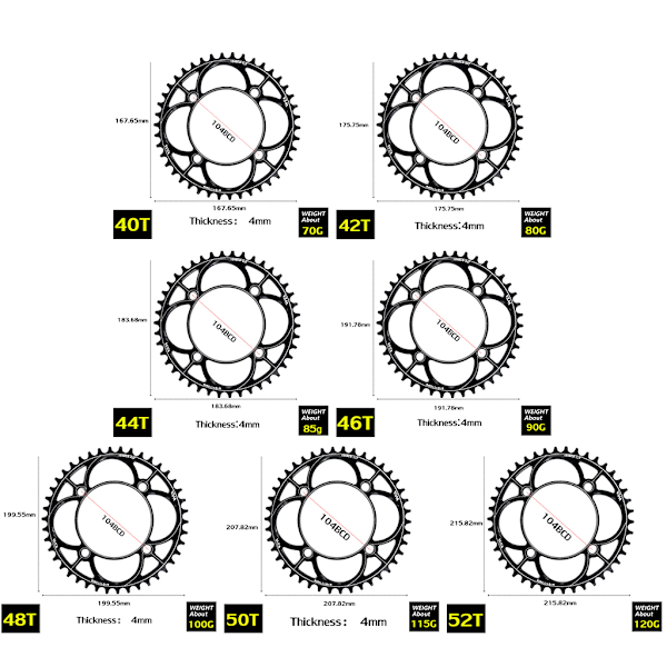 Cykelkedja i aluminiumlegering 40T 46 50T 50T