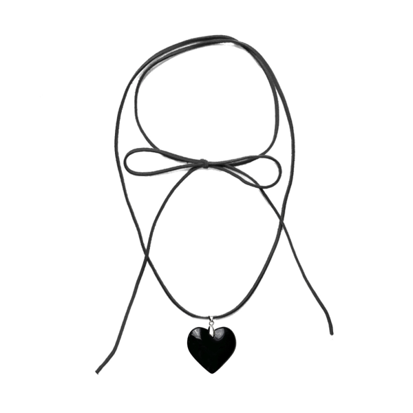 Hjärta Halsband Justerbar Knot Choker Chain Justerbar Halskedja Mode Minimalistisk Smycken Hals Tillbehör Present Black black
