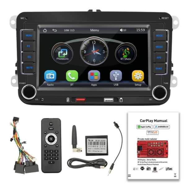 Auton multimediasoitin Langaton autostereo, 7" näyttö ja navigointi 60Wx4