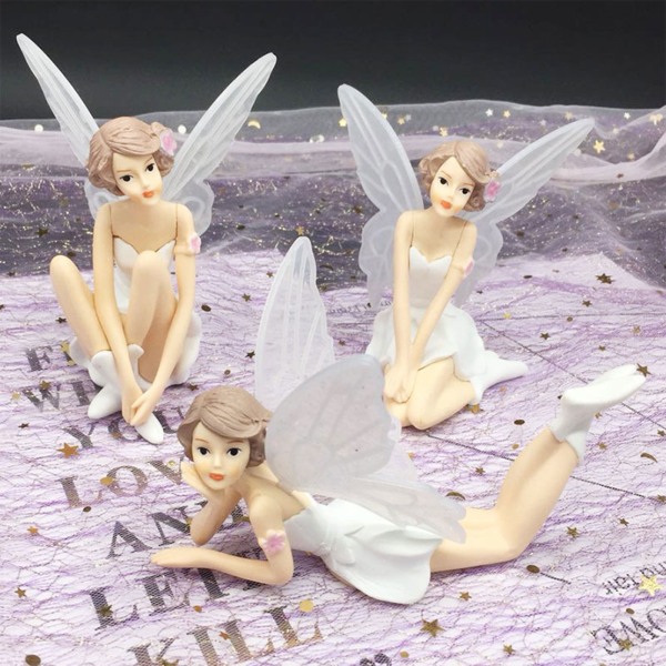 för Kreativa ängelfigurer Fairies Staty Cake Topper för bröllopsfödelsedag Gif Pink
