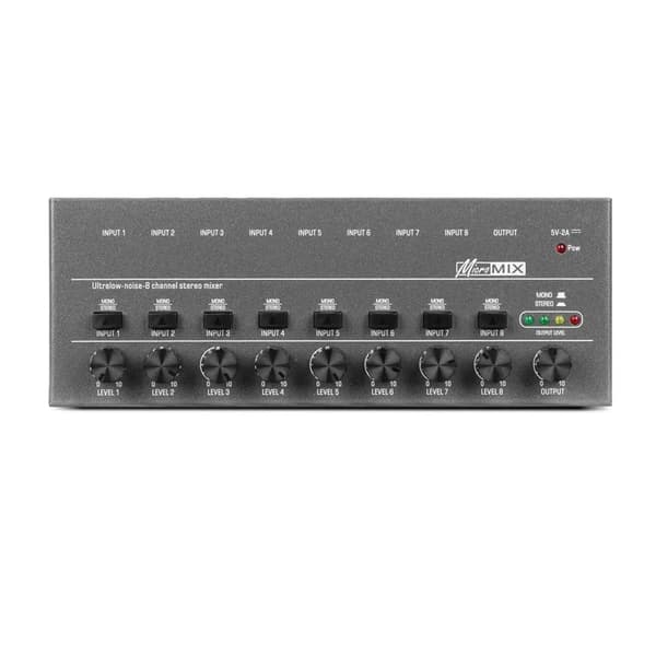 8-vejs Audio Mixer Stereo Professionel Lydmixer 5V 2A Type-C Interface