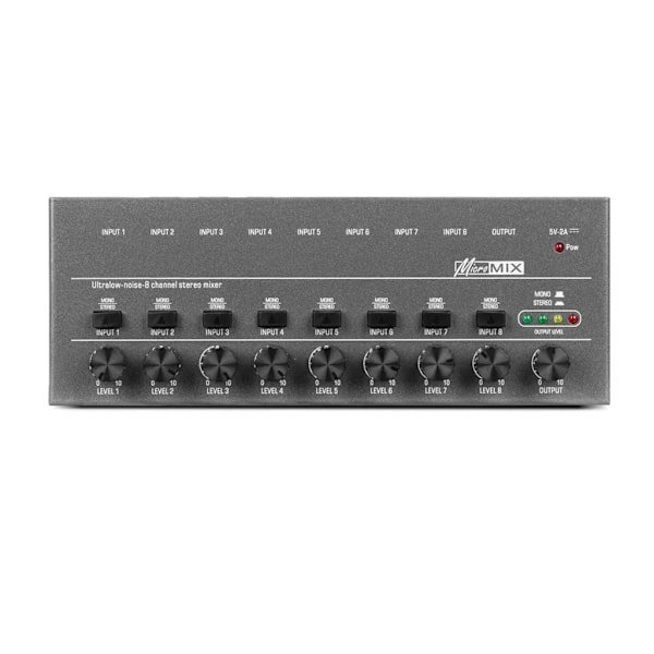 Ultra-low-Noise 8-kanals linjemikser Minimikser Audio Type-C drevet lydmikser