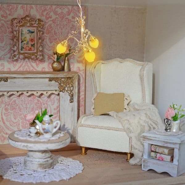 Lysekrone Miniature Loftlampe Model Dukkehus Rollespil Møblering