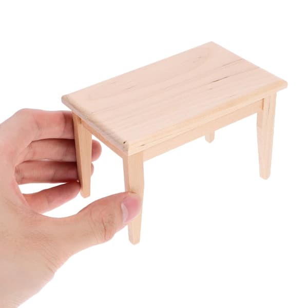 1/12 Skala Dockhus Möbler Set Plast Träbord och 4 Stolar 5-pack