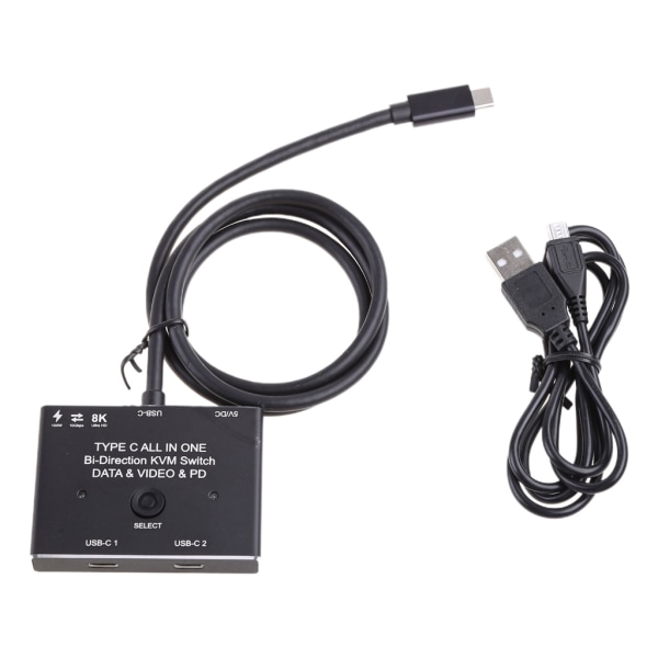 KVM Type C -kaksisuuntainen kytkin 1x2/2x1 USB 3.1 USB c Splitter Data Video Switcher 8k