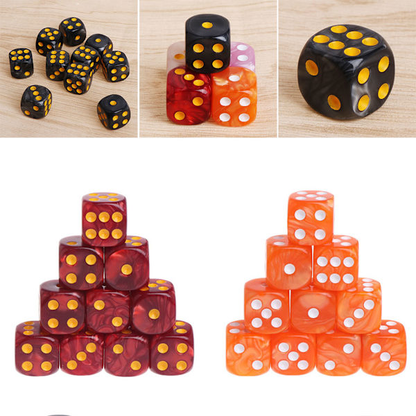10 st/set Akryl Polyhedral Tärningar För TRPG Brädspel Red