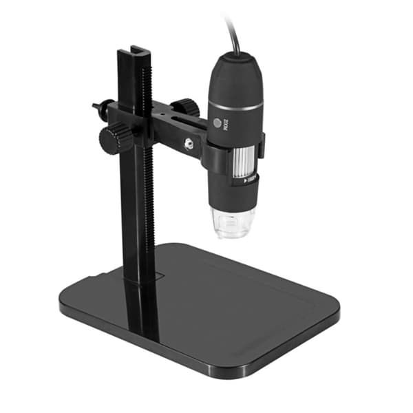 Justerbart mikroskopstativ i aluminium, bærbart op og ned