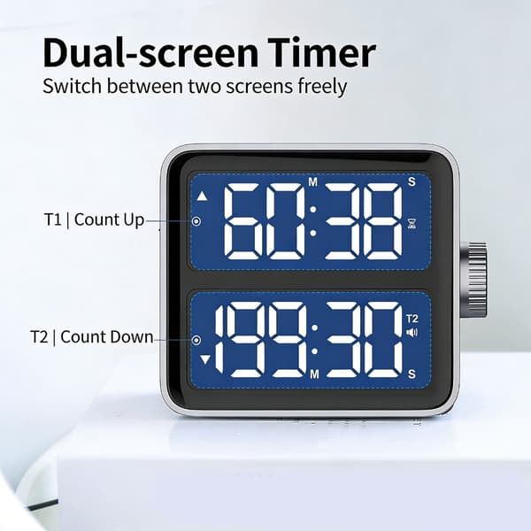 Moderne digital timer med dobbelt skærm LED-display til bagning, træning, studie