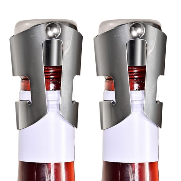 6 stk. Champagnepropper i rustfrit stål, boblebevarer til mousserende vine