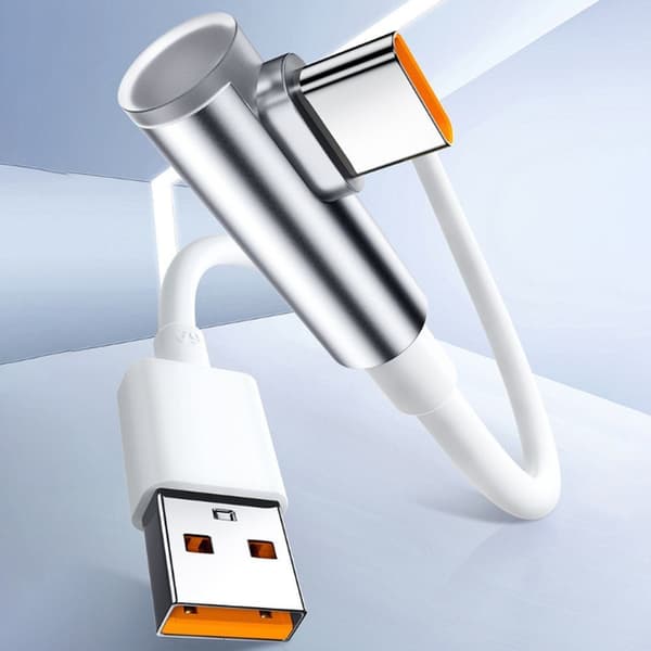 120W 90 Graders 200cm Dataöverföring Laddningsförlängningssladd USB Typ C-kabel