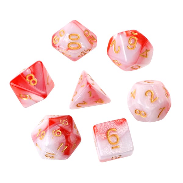7 st/set Akryl Polyhedral Tärningar För TRPG Brädspel D4-D20 4