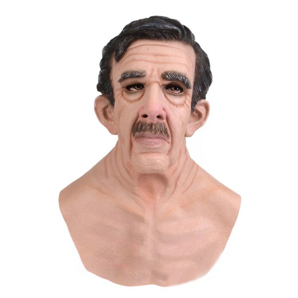 Halloween Old Man Latex Mask Smokingh Grandmother Grandfather -päähineet