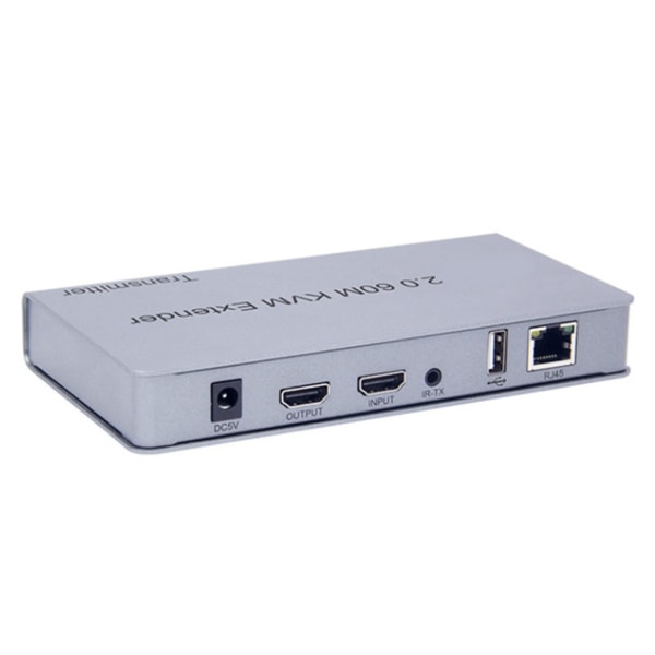 HDMI-kompatibel KVM USB Extender 1080P- 60Hz KVM USB Extender Over Cat5/6 Ethernet-kabelsignalförlängning till 196FT/60M null - UK