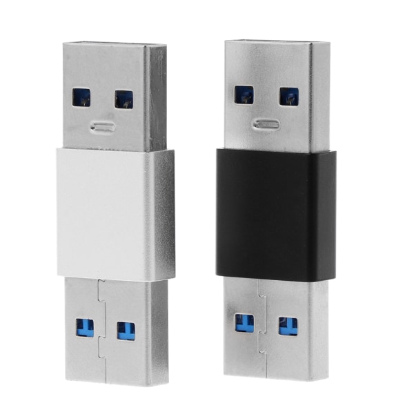 USB 3.0 Hane-Male High Speed ​​Extender Adapter Silver/Svart Bärbar Lättvikt Black