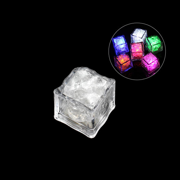 LED-ljusande iskub för drycker Light Up Ice Cube Festrekvisita Bröllop Nyår Påsk Xmas Bar Pub Dekoration Rekvisita Colorful