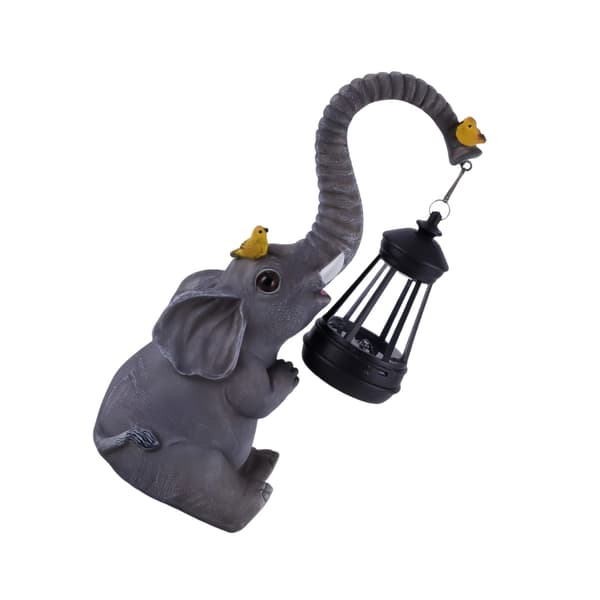 Solcelle elefant havefigurer med solcellelys indflytningsgaver