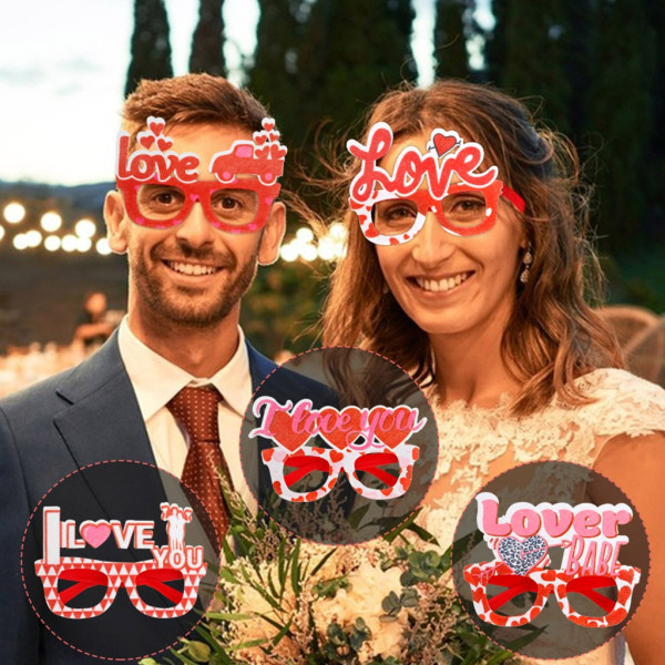 Alla hjärtans dag dekorativa glasögon för fest semester bröllop födelsedag tillbehör null - 11